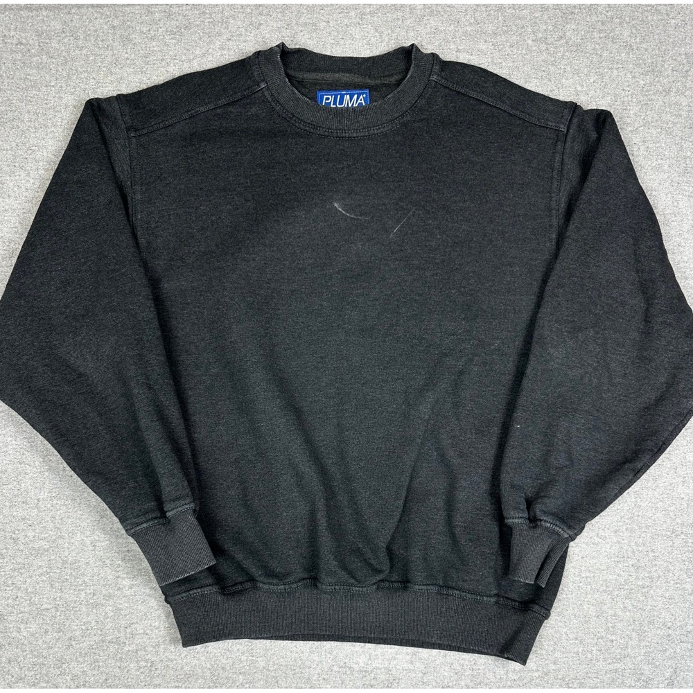 VTG Pluma Russell Athletic Crewneck Sweatshirt Gray‎ Mens L Charcoal 90s Y2K